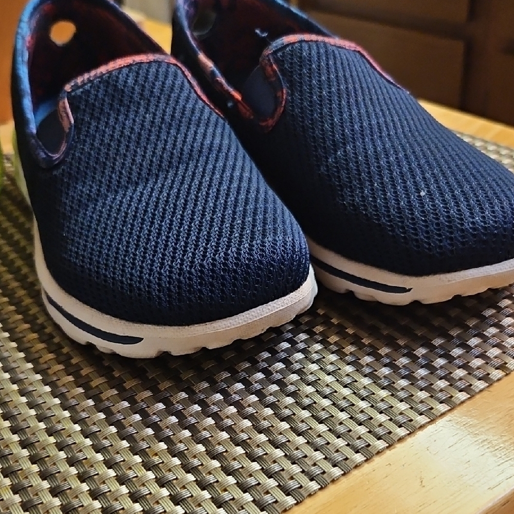 Skechers Goga Mat Navy Blue Slip-On Sneakers Womens Size 7 - Picture 6 of 7
